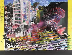 Nois.E.Scape by Norbert Dako-Graff, 2018, acrilic și spray pe pânză, offered Apr 2018