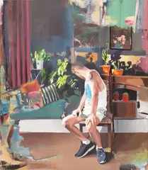 Wall Painting by Iulian Iftodiu, 2018, ulei pe pânză, sold Apr 2018