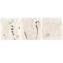 Ispite by Mihai Olos, tuș pe hârtie, sold Apr 2018