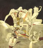 Confesiuni by Harry Guttman, 1975, ulei pe pfl, sold Apr 2018