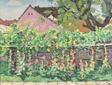 Vasile Varga, Nalbe în faţa casei, 1999, ulei pe pânză