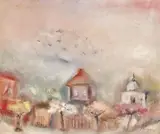 De Paști în sat by Margareta Sterian, 1979, ulei pe pfl, sold Apr 2018
