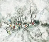 Iarna by Gheorghe Vrăneanțu, 1977, ulei pe pânză, sold Apr 2018
