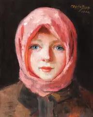 Adela Jean, Ochi albaștri, 1924, ulei pe pânză lipită pe carton