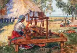 Paul Molda, La război, ulei pe carton