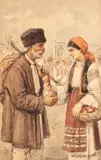 De Paşti by Ludovic Bassarab, acuarelă pe hârtie, sold Mar 2018