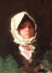 Nicolae Grigorescu, Fată din Rucăr, 1890-1895, ulei pe lemn