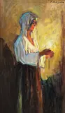 Lumina Învierii by Leon Biju, ulei pe pânză lipită pe carton, sold Mar 2018