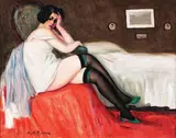 După petrecere by Leon Biju, ulei pe pânză, sold Mar 2018