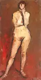 Nud în picioare by Corneliu Baba, 1968, ulei pe pânză lipită pe carton, sold Mar 2018