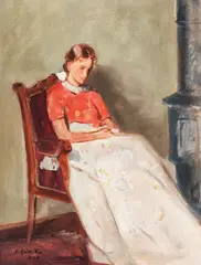 Francisc Gall, Pe gânduri, 1948, tempera pe hârtie lipită pe carton
