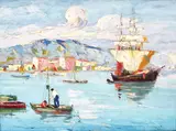 Vedere din Lussinpiccolo by Rudolf Négely, ulei pe pânză, sold Mar 2018