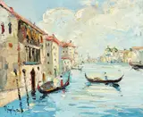 Canal Grande by Rudolf Négely, ulei pe pânză, sold Mar 2018