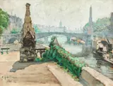 Cheiul Senei by Constantin Isachie Popescu, ulei pe carton, sold Mar 2018