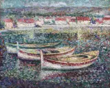 Samuel Mützner, Port pe înserat, ulei pe pânză