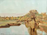 Constantin Artachino, Peisaj din Deltă, ulei pe pânză