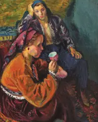 Cadâne la cafea by Iosif Iser, 1942, ulei pe pânză, offered Mar 2018