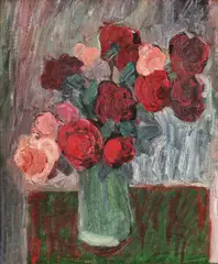 Eugen Gasca, Trandafiri, 1967, ulei pe carton