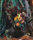 Frezii și garofițe by Leon Biju, ulei pe carton, sold Mar 2018