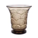 Verlys, Vas din sticlă Verlys, Art Deco, gravat cu acid, cca. 1930, sticlă suflată în straturi, colorată în massă, gravată cu acid