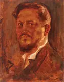 Autoportret by Nicolae Vermont, 1909, ulei pe carton, offered Mar 2018