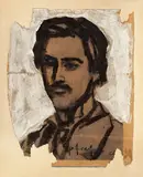 Ion Pacea, Eminescu, guașă pe ilustrație de ziar