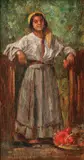 Florăreasă by Nicolae Vermont, 1923, ulei pe lemn, sold Feb 2018