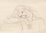 Sabin Bălașa, Melancolie, tuș pe hârtie