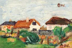 Alexandru Ciucurencu, Peisaj cu case, 1941, ulei pe pânză