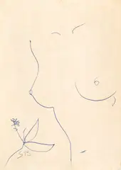 Nud by Sabin Bălașa, pix pe hârtie, sold Feb 2018