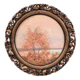 Peisaj de toamnă by Kimon Loghi, ulei pe carton, sold Feb 2018