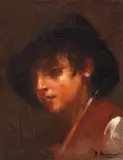 Alexandru Romano, Băiat cu pălărie, ulei pe pânză