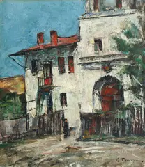 Gheorghe Petrașcu, Clopotnița Mănăstirii Viforâta, 1929, ulei pe pânză