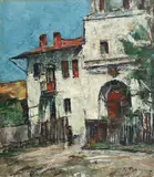 Clopotnița Mănăstirii Viforâta by Gheorghe Petrașcu, 1929, ulei pe pânză, sold Feb 2018