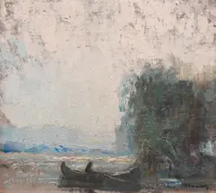 În deltă by Arthur Verona, ulei pe pânză lipită pe carton, sold Feb 2018