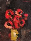 Anemone by Mircea Ciobanu, ulei pe carton, sold Feb 2018