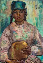 Tătăroaică by Hans Eder, 1947, ulei pe carton, offered Feb 2018