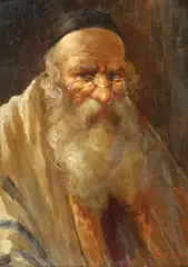 Rabin by Samuel Bogdanovici, ulei pe carton, sold Feb 2018