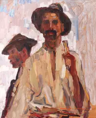 Cosași by Rudolf Schweitzer–Cumpăna, ulei pe carton, sold Feb 2018