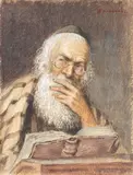 Rabin by Ludovic Bassarab, acuarelă pe hârtie lipită pe lemn, sold Feb 2018