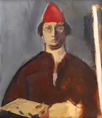 Autoportret by Corneliu Baba, 1968, ulei pe carton, sold Feb 2018