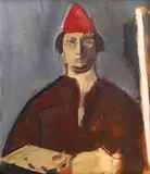 Autoportret by Corneliu Baba, 1968, ulei pe carton, sold Feb 2018