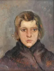 Eugen Trucinski, Portret de copil, 1927, ulei pe carton