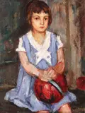 Călin (Calinic) Alupi, Fetiţă, 1937, ulei pe pânză