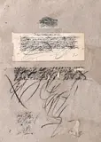 Ion Bitzan, Ierbar, 1987, colaj, cărbune și tuș pe hârtie lipită pe carton