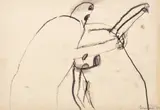 Leonard Răchită, Duel, 1979, creion pe hârtie