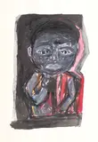 Constantin Petraşchievici, Portret, guașă și acuarelă pe hârtie
