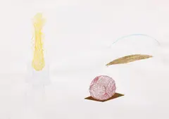 Forme by Pavel Ilie, 1971- 1978, acrilic, creion, cariocă şi acuarelă pe hârtie, offered Jan 2018