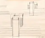 Ovidiu Maitec, Aripi, 1982, peniță pe hârtie lipită pe carton