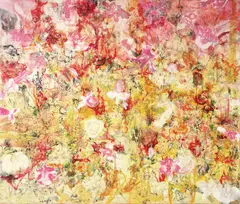 Floriama Cândea, (FFF XXX) Untitled 25, 2014, ulei, monoprint și rășină pe pânză